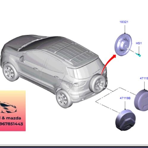 Ốp lốp dự phòng ford ecosport 2014-2015-2016-2017-2018-2019-ba lô ốp lốp dự phòng ecosport-ốp lốp dự phòng cánh cửa hậu ecosport- HN1J47119ABXUAA-CN1J47119ABXUAA-CN1J18321BA