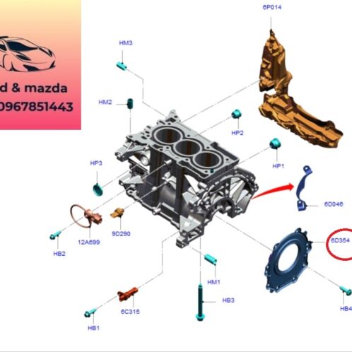 Phớt đuôi trục cơ ford ecosport 2018-2019-2020-2021-2022 phớt đuôi cốt máy ford ecosport 1.5 phớt cốt máy ecosport 1.0 GK2Q6D354AA