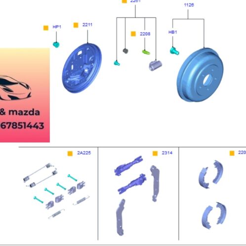 Tăng bua phanh sau ford ecosport 2014-2015-2016-2017-2018-2019-2020-2021-tăm bua thắng sau ford ecosport-Tăm bua guốc phanh sau ecosport-CN151126BA-GN151126AB
