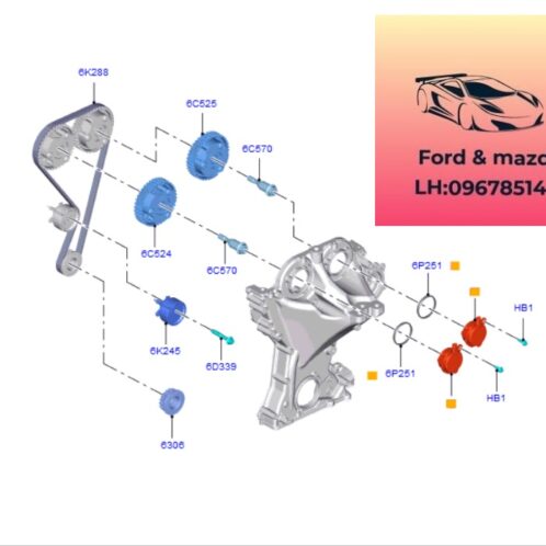Tăng dây curoa cam ford ecosport 2018-2019-2020-2021-tăng cam ford ecosport 1.0 tỳ dây belt trục cam ford ecosport 1.0 CM5G6K245EB