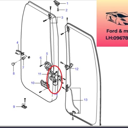 Tay mở cánh cửa sau ford transit 2008-2022 Tay mở cánh cửa lùa ford transit 2008-2009-2010-2011-2012-2013-2014-2015-2016-2017-2018-2019-2020-2021-2022-tay mở cánh cửa sau ford transit YC15V22400BB