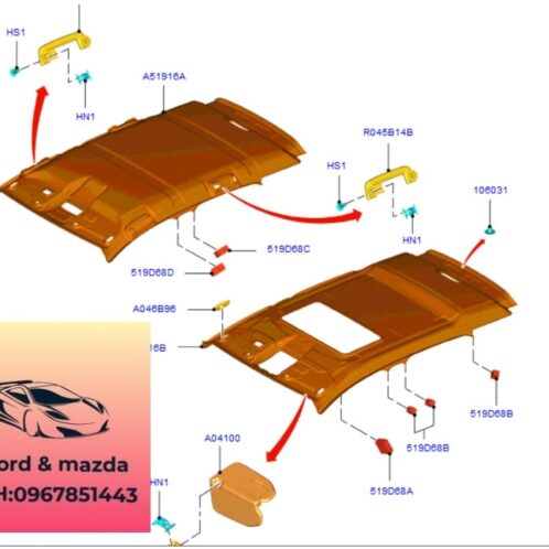 Trần xe ford ecosport 2014-2015-2016-2017-2018-2019-2020-2021-2022-la phong trần ecosport-tấm trần xe ecosport-CN15A51916FH34X1-GN15A51916AC3AM1