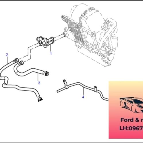 Van chia nước dàn sưởi ford transit 2008-2009-2010-2011-2012-2013-2014-2015-2016-2017-2018-2019-2020-2021-2022-ống nước chia nước giàn sưởi điều hòa ford transit ống chia nước giàn sưởi ford transit EC1918D489AA