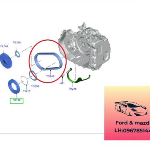 Xích hộp số ford ecosport 2018-2019-2020-2021-2022 xích truyền động hộp số tự động ford ecosport nhông hộp số ford ecosport GN1P7G249AA