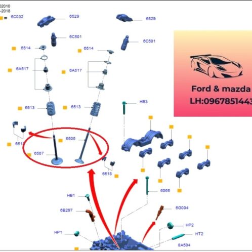 Xupap ford ecosport 2018-2019-2020-2021-2022 xupap mặt máy ford ecosport 1.5 xupap mặt quy lát ford ecosport 1.5 GN1G6507AB-GN1G6505AB
