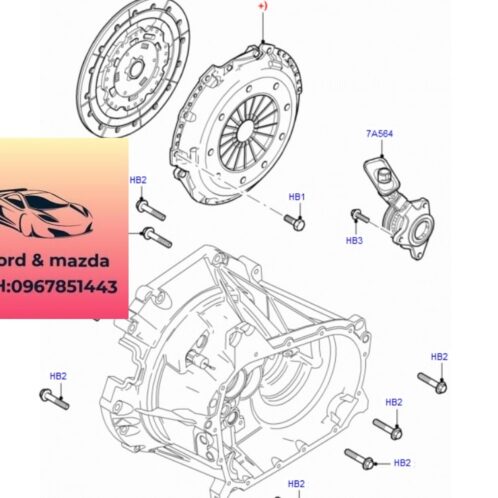 Bi tê ford focus 2005-2006-2007-2008-2009-2010-2011-2012 chuột côn dưới ford focus tổng côn dưới focus heo côn dưới focus 3M517A564AF-7G917A564AA