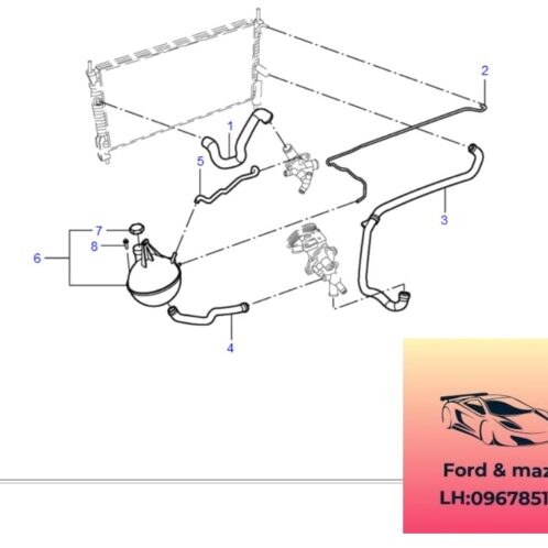 Bình nước phụ ford transit 2008-2009-2010-2011-2012-2013-2014-2015-2016-2017-2018-2019-2020-2021-2022-Bình nước phụ két nước ford transit 6C118K218AC
