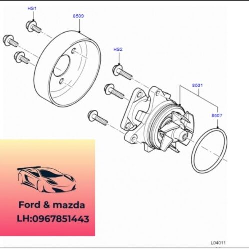 Bơm nước động cơ ford focus 2005-2006-2007-2008-2009-2010-2011-2012 Bơm nước focus bơm nước máy ford focus 1S7G8501AP-1S7G8501BA