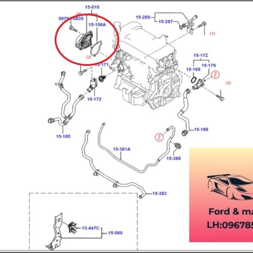 Bơm nước ford focus 2005-2006-2007-2008-2009-2010-2011-2012 Bơm nước động cơ ford focus ZJ0115010A