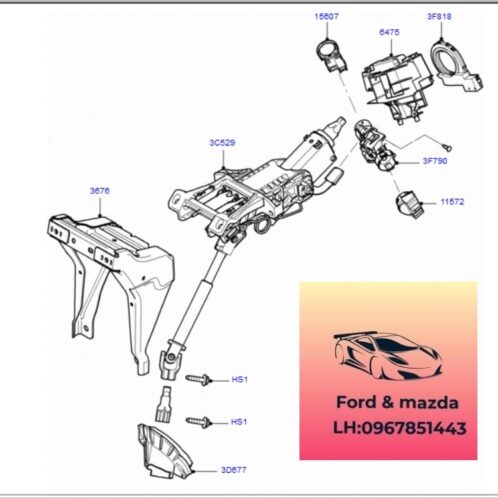 Cảm biến góc lái ford focus 2005-2012 Cảm biến góc lái ford focus 2005-2006-2007-2008-2009-2010-2011-2012 Cảm biến góc lái vô lăng ford focus 3M5T3F818AC (1)