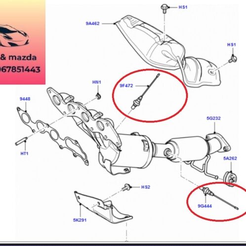 Cảm biến oxi ford focus 2005-2012 Cảm biến oxi ford focus 2005-2006-2007-2008-2009-2010-2011-2012 Cảm biến khí xả ford focus cảm biến khí thải ống xả focus cảm biến oxy focus 3M519G444AB-3M519F472AC
