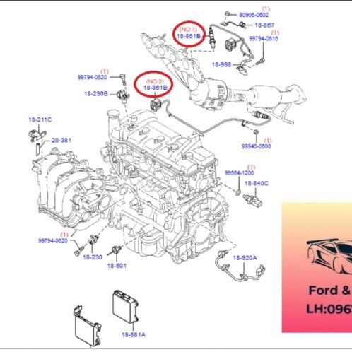 Cảm biến oxy ford focus 2005-2012 Cảm biến oxy ford focus 2005-2006-2007-2008-2009-2010-2011-2012 cảm biến khí thải ford focus cảm biến khí thải ống xả focus Z6T118861-Z6T218861