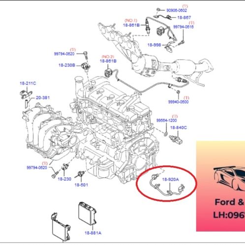 Cảm biến tiếng gõ động cơ ford focus 2005-2006-2007-2008-2009-2010-2011-2012 Cảm biến kích nổ động cơ ford focus cảm biến tiếng gõ máy focus ZJ0118921