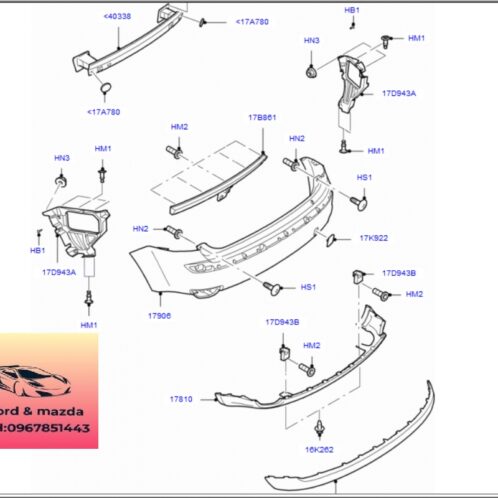 Cản sau ford focus 2005-2006-2007-2008-Ba đờ sốc sau ford focus hatback 5M51A17906BA-5M5117128CCXWAA