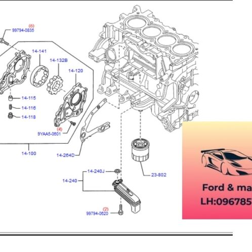 Lọc dầu ford focus 2005-2007 1.6 Lọc dầu ford focus 2005-2006-2007-Lọc nhớt ford focus lọc dầu động cơ ford focus B6Y114302A
