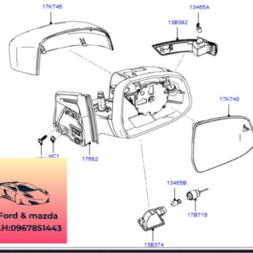 Mặt Gương chiếu hậu ford focus 2012-2013-2014-2015 mặt Kính chiếu hậu focus mặt gương gương cánh cửa focus BS7117K740HA-BM5117K740BA