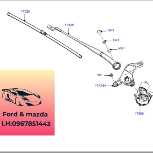 Mô tơ gạt mưa ford focus 2012-2013-2014-2015-mô tơ cần gạt mưa kính chắn gió ford focus BM5117508BH-BM5117508AH