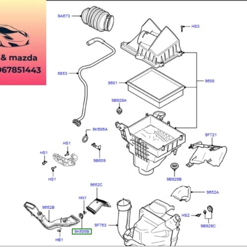 Ống cao su vào Hộp Lọc gió ford focus 2005-2006-2007-2008-2009-2010-2011-2012 Ống gió hộp Lọc gió động cơ ford focus cao su bầu e ford focus 3M519A673GC-7M519A673LA