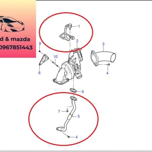 Ống dầu Turbo ford transit 2008-2009-2010-2011-2012-2013-2014-2015-2016-2017-2018-2019-2020-2021-2022-tuy ô dầu vào tu bô ford transit 6C1Q6K677CB-6C1Q6K679DC