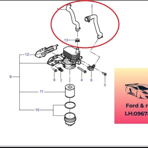 Ống dầu vào két sinh hàn ford transit 2008-2009-2010-2011-2012-2013-2014-2015-2016-2017-2018-2019-2020-2021-2022-Tuy ô dầu vào két làm mát dầu ford transit 6C1Q8N039B1D-6C116B850BD (1)