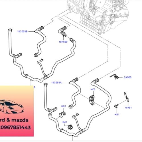 Ống nước dàn sưởi ford focus 2005-2006-2007-2008-2009-2010-2011-2012-Tuy ô nước vào dàn sưởi ford focus ống nước giàn sưởi focus 3M5H8274DL-5M518274BA-5M5118K582AA-5M5118C553AA-3M5H18C553FE