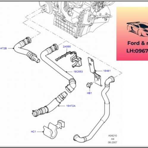 Ống nước dàn sưởi ford focus 2005-2006-2007-2008-2009-2010-2011-2012-Tuy ô nước vào dàn sưởi ford focus ống nước giàn sưởi focus 3M5H8274DL-5M518274BA-5M5118K582AA-5M5118C553AA-3M5H18C553FE