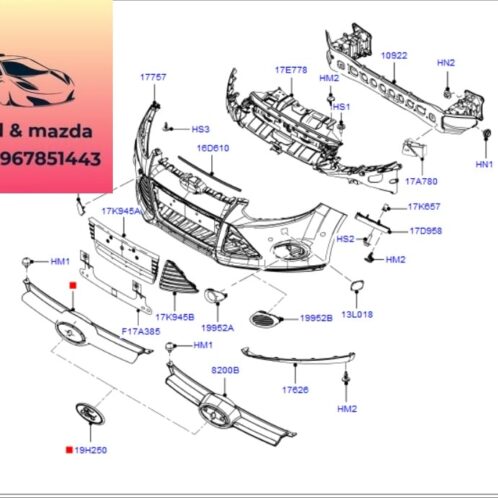 Ốp che lỗ kéo xe cản trước ford focus 2012-2013-2014-2015-miếng ốp cản trước ford focus miếng ốp ba đờ sốc trước focus BM5113L018ADXUAA-BM5117A989ABXUAA