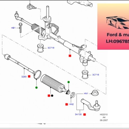 Rô tuyn lái trong ford focus 2005-2006-2007-2008-2009-2010-2011-2012 Rô tuyn lái trong thước lái ford focus rô tuyn thước lái focus 5M513L519CA-3M513L519A2A