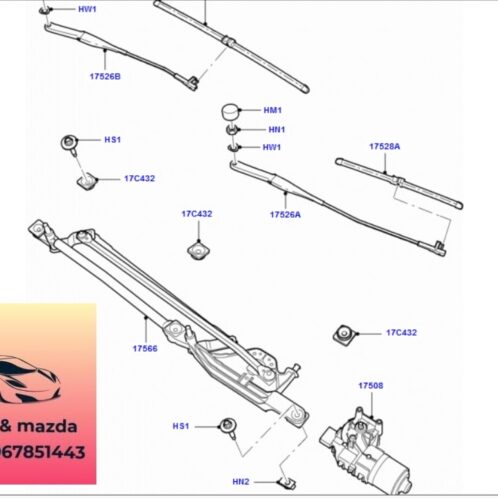 Thanh giằng gạt mưa trước ford focus 2005-2006-2007-2008-2009-2010-2011-2012-Cơ cấu gạt mưa kính chắn gió ford focus thanh giằng gạt mưa kính trước foucus 4M5117K484AB