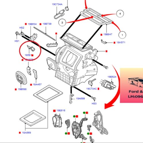 Trở quạt điều hòa ford focus 2005-2006-2007-2008-2009-2010-2011-2012-Rơ le trở hộp dàn lạnh điều hòa ford focus trở quạt hộp điều hòa focus 3M5H18B647AC