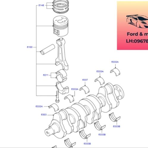 Trục cơ ford focus 2005-2012 1.8 Truc cơ ford focus 2005-2006-2007-2008-2009-2010-2011-2012 trục cốt máy ford focus trục khủy ford focus 1S7J6303AA