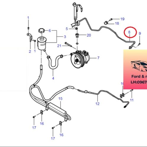 Tuy ô dầu vào thước lái ford transit 2008-2022 Tuy ô dầu vào thước lái ford transit 2008-2009-2010-2011-2012-2013-2014-2015-2016-2017-2018-2019-2020-2021-2022 ống dầu từ bơm trợ lực lái vào thước lái ford transit 7C193E586AE