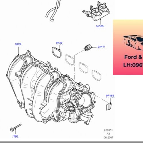 Van chân không ford focus 2005-2006-2007-2008-2009-2010-2011-2012 Van đóng mở bơm chân không ford focus cảm biến điều khiển bơm chân không ford focus 4M5G9J559NB