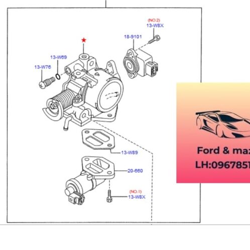 Van không tải ford focus 2005-2007 1.6 Van không tải ford focus 2005-2006-2007-Van không tải họng ga ford focus van trên bướm ga ford focus ZJ0120660