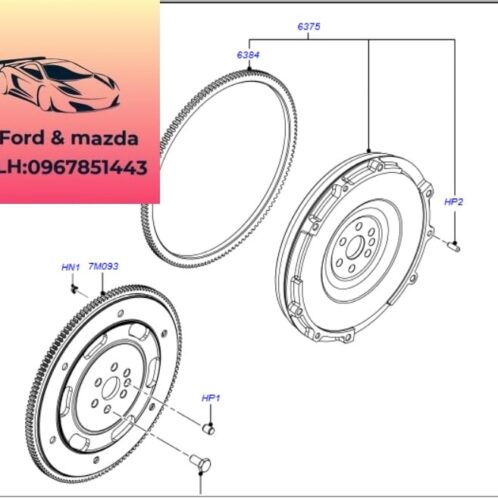 Bánh đà ford focus 2012-2013-2014-2015-bánh đà trục cơ ford focus bánh đà cốt máy focus bánh đà trục khủy focus AV616375BB-AE8P7M093BF