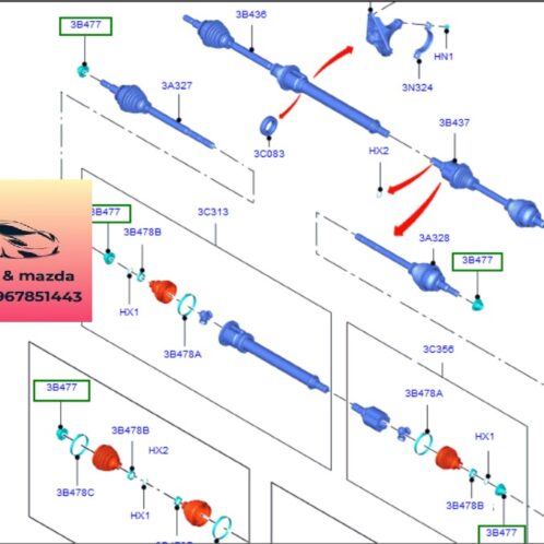 Bi láp trung gian ford focus 2015-2016-2017-2018-2019-Bi trục láp trước focus bạc đạn láp trước focus AV613C083AA