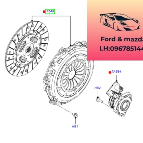 Bi tê ford focus 2012-2013-2014-2015-Tổng côn dưới ford focus heo côn dưới focus AV617A564AB-AV617A564AC