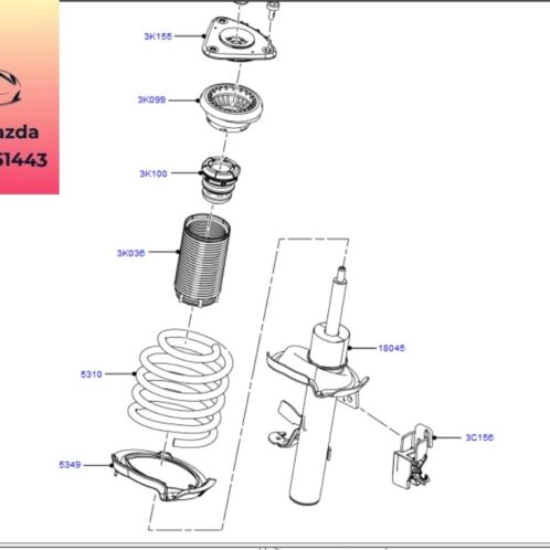 Bi trà Bát bèo Giảm sóc trước focus 2012-2013-2014-2015 Bi trà Bát bèo thụt trước focus bi trà bát bèo nhún trước focus 3M513K099AD