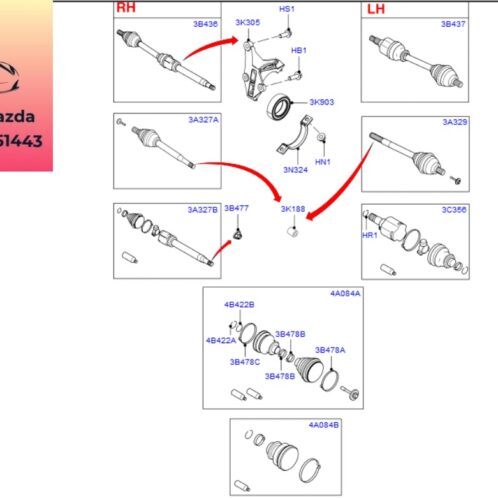 Bi trục láp trung gian focus 2012-2013-2014-2015 Bạc đạn láp trung gian focus bi láp trung gian focus AV613C083AA