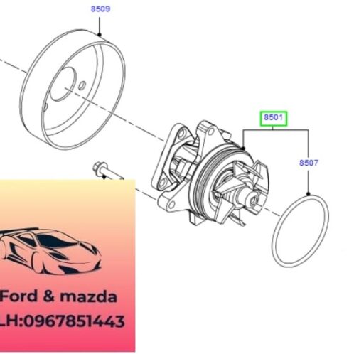 Bơm nước ford focus 2012-2013-2014-2015-bơm nước động cơ focus bơm nước máy ford focus 4S4G8501BD-4S4G8501DB