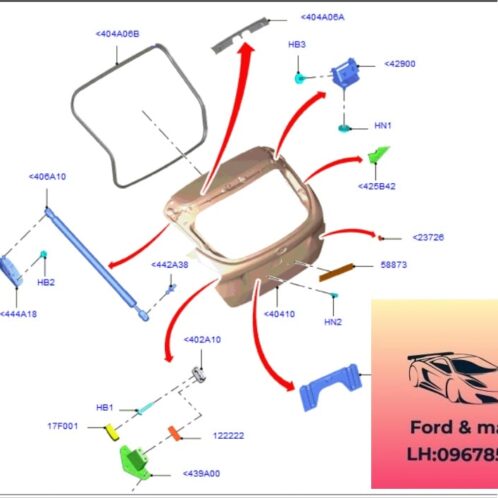 Cốp sau focus 2015-2016-2017-2018-2019 cánh cửa hậu focus cửa hậu focus cánh cửa sau focus PF1EBA40410AC-PF1EBA40410BE