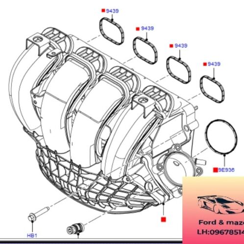 Cụm cổ hút ford focus 2012-2013-2014-2015-Cổ hút gió động cơ focus cổ hút gió máy focus CM5E9424BD-CM5E9424BE