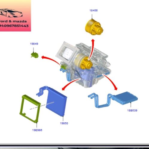 Dàn Lạnh ford focus 2015-2016-2017-2018-2019-giàn lạnh điều hòa ford focus két dàn lạnh ford focus dàn lạnh điều hòa focus ED8B19850AA