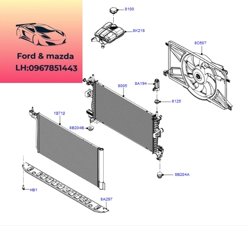 Dàn nóng focus 2012-2013-2014-2015-2016-dàn nóng động cơ ford focus AV6119710AB-AV6119710AC (2) Dàn nóng focus 2012-2013-2014-2015-2016-dàn nóng động cơ ford focus AV6119710AB-AV6119710AC