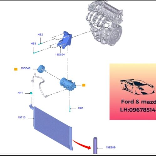 Dàn nóng ford focus 2015-2016-2017-2018-2019-dàn nóng điều hòa ford focus dàn nóng động cơ focus F1F119710CA