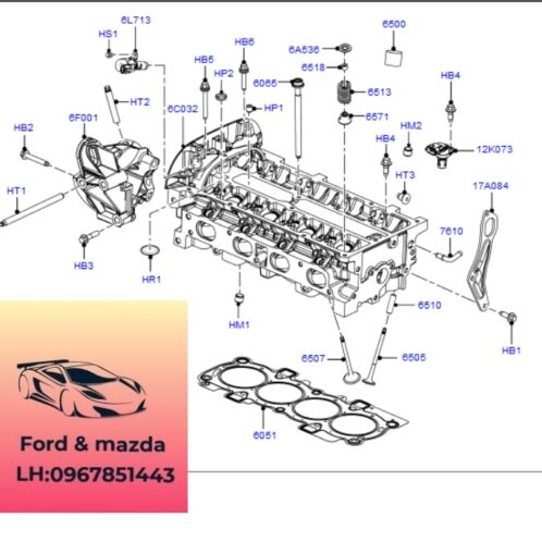 Gioăng mặt máy ford focus 2012-2013-2014-2015-Gioăng quy lát focus 7S7G6051XB