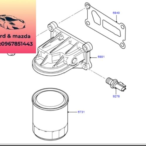 Lọc dầu ford focus 2012-2013-2014-2015-lọc nhớt ford focus lọc dầu động cơ focus 9W7E6714AA-AU2J6714AA