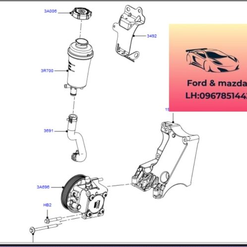 Ống dầu Bình dầu Bơm trợ lực lái ford focus 2012-2013-2014-2015-2016-Tuy ô dầu bơm trợ lực lái focus ống dầu bình dầu focus BV613691AC