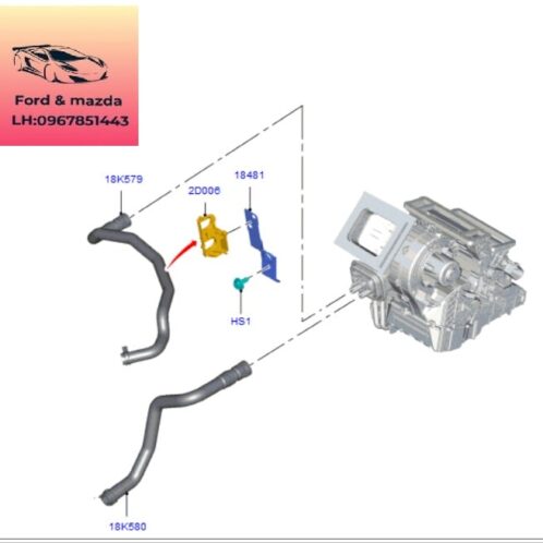 Ống nước dàn sưởi điều hòa ford focus 2015-2016-2017-2018-2019- ống nước dàn sưởi điều hòa ford focus Ống nước dàn sưởi ford focus CV6118K579VE-CV6118K580VC (1)
