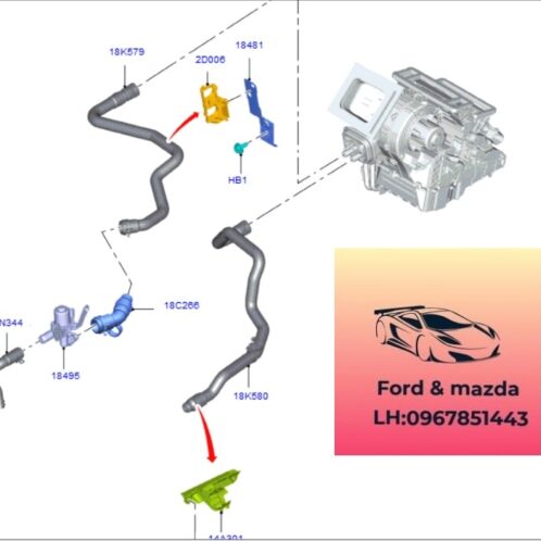 Ống nước dàn sưởi điều hòa ford focus 2015-2016-2017-2018-2019 (tuy ô nước dàn sưởi điều hòa ford focus Ống nước dàn sưởi ford focus F1F118K579WA-F1F118K580WA (1)
